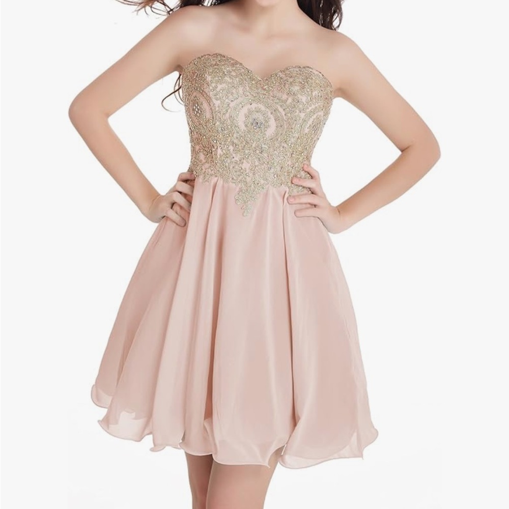 Elegant Strapless Cream Dress